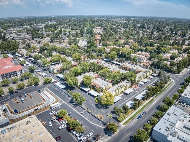 an aerial view of multiple house