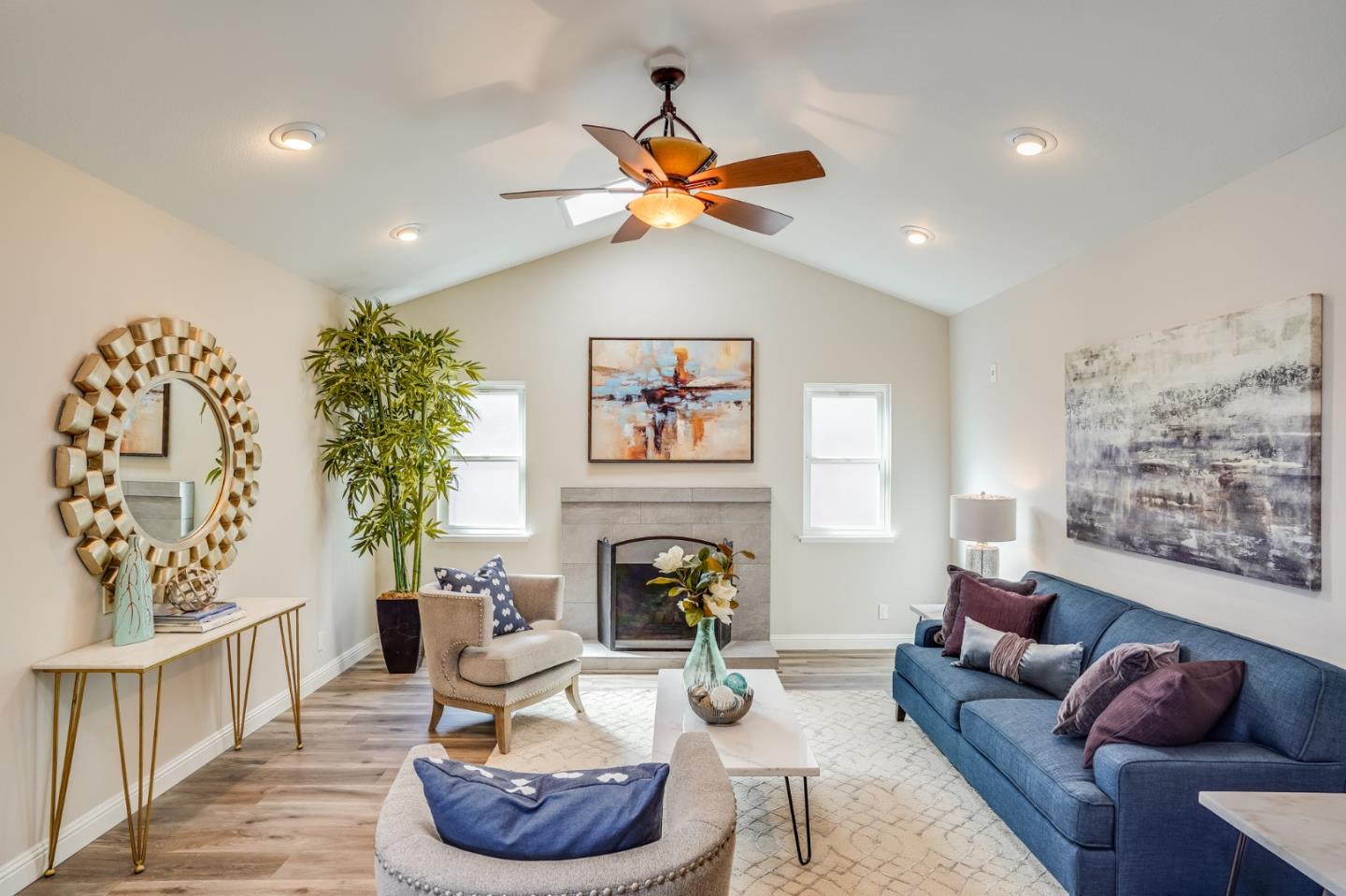 1684 Zinnia Lane San Jose, CA 95124 - Photo 10 of 33 a living room with furniture and a fireplace