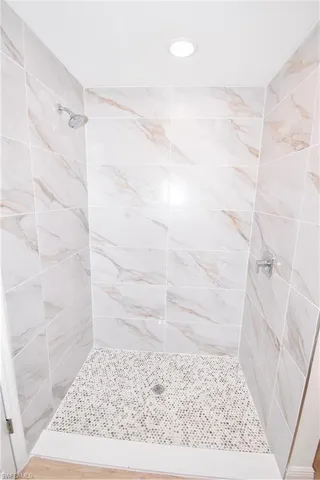 a bathroom with a shower