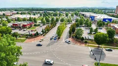 an aerial view of a city with lots of residential buildings