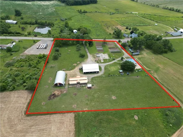 an aerial view of a house