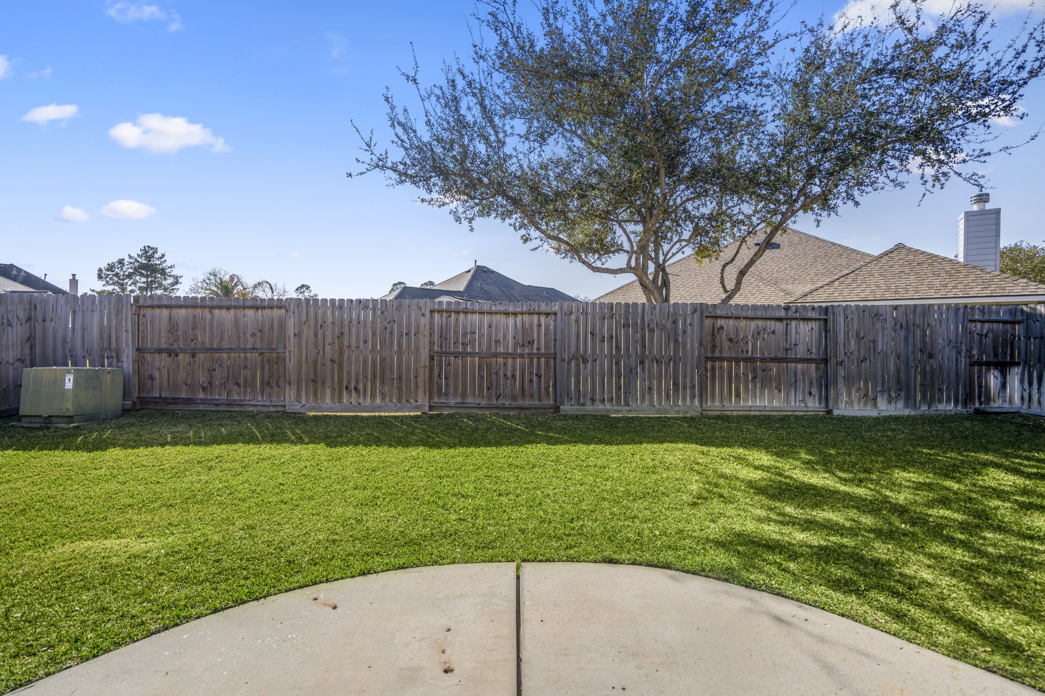 21107 Coldde Meadow Lane Spring, TX 77379 - Photo 34 of 50 a view of a backyard with a tree