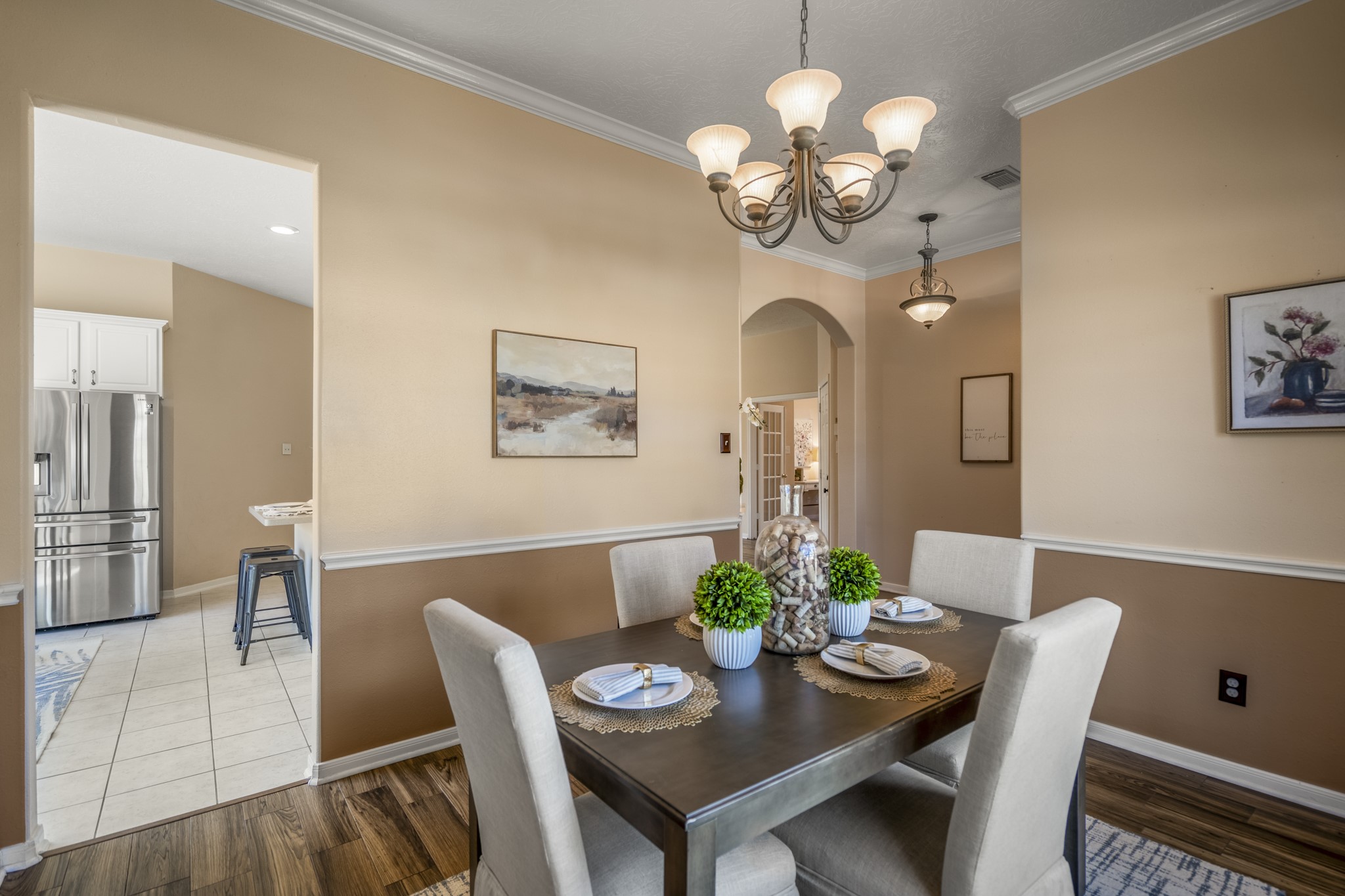 21107 Coldde Meadow Lane Spring, TX 77379 - Photo 6 of 50 a view of a dining room with furniture and chandelier