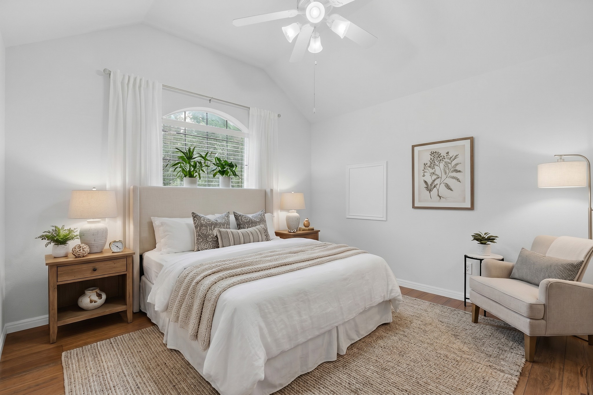 8617 Cobblestone Austin, TX 78735 - Photo 27 of 39 a bedroom with a bed and a couch