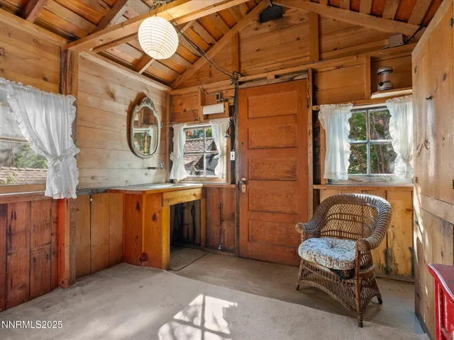 a backyard of a house with lots of green space