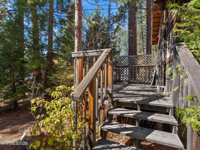 a view of a mountain from a yard