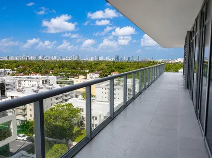 a view of a city from a balcony
