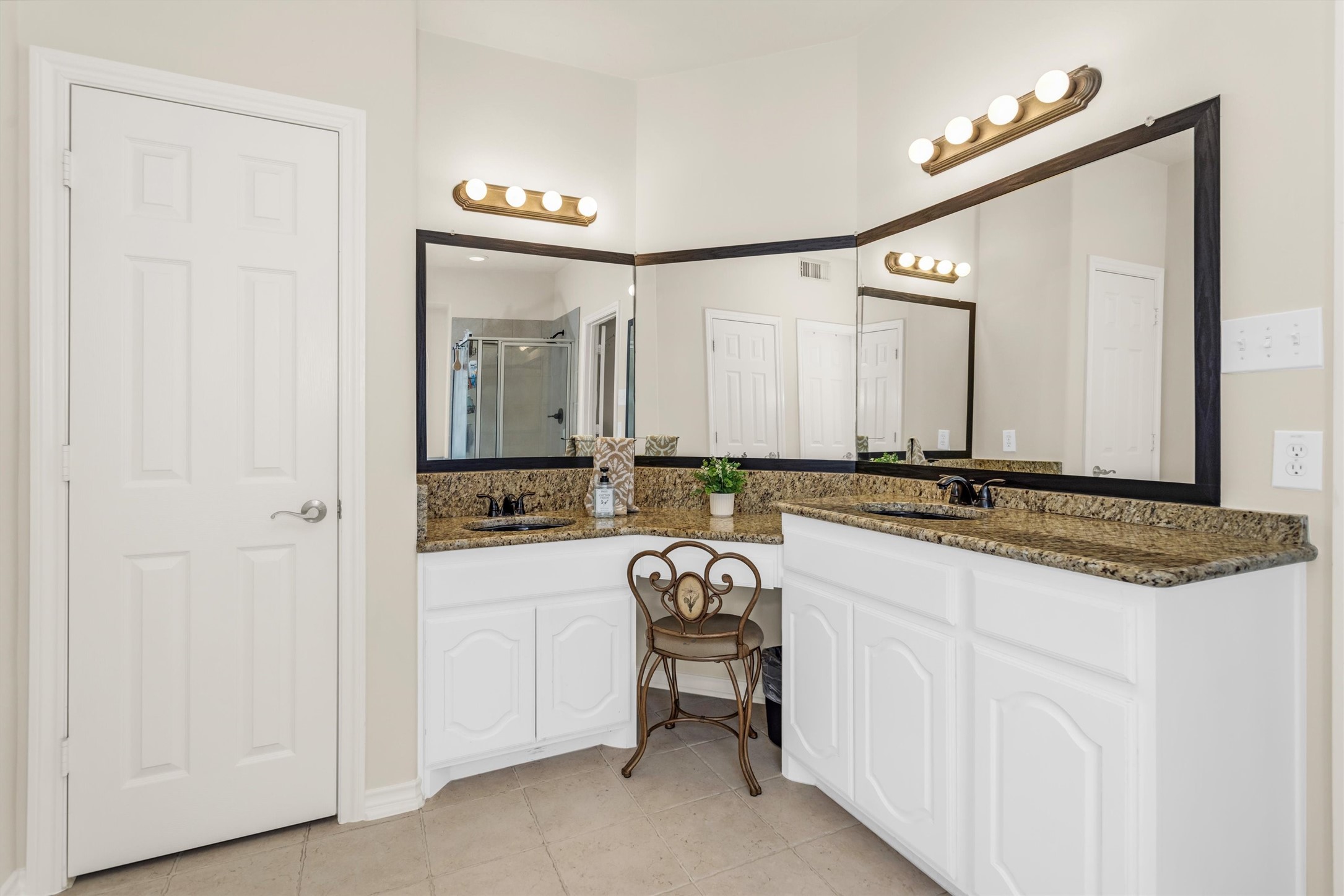 3211 Burton Ridge Drive Spring, TX 77386 - Photo 29 of 49 a bathroom with a granite countertop sink and a mirror