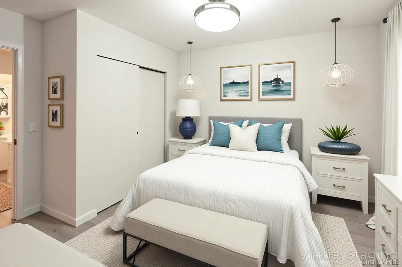 195 Little Fresh Pond Road Southampton, NY 11968 - Photo 28 of 40 Bedroom featuring dark wood-style flooring and a closet