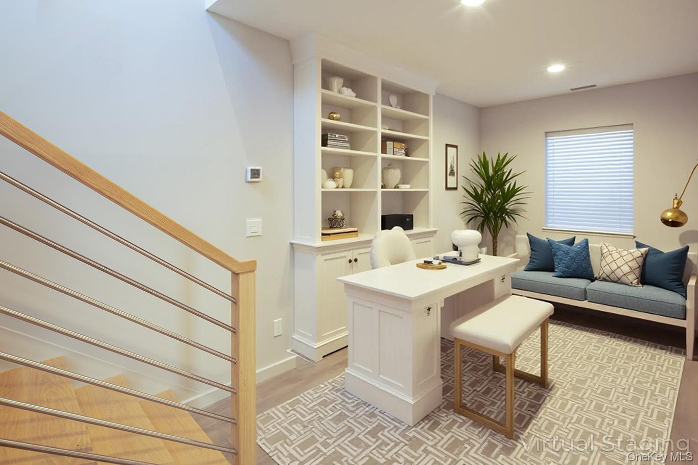 195 Little Fresh Pond Road Southampton, NY 11968 - Photo 33 of 40 Home office featuring light wood-style floors and recessed lighting