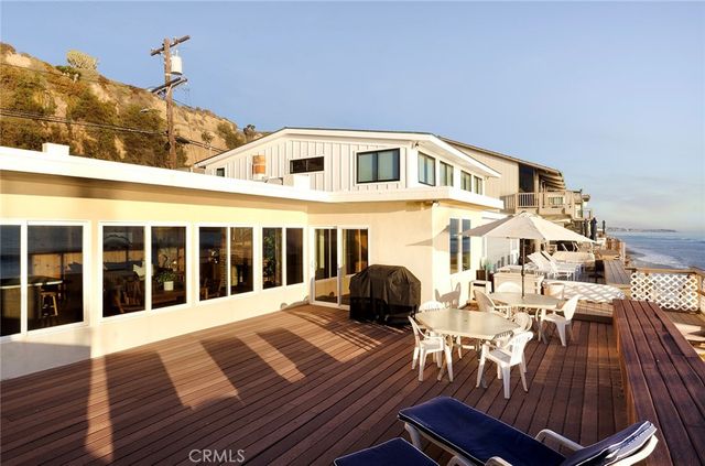 a view of a patio on wooden floor