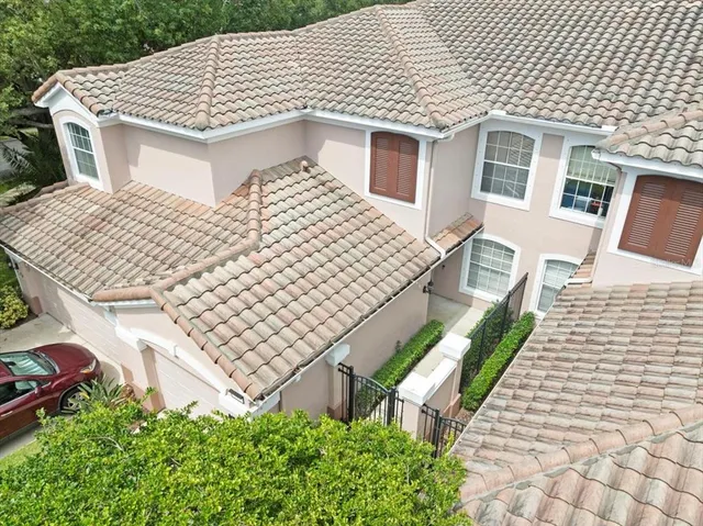 a white building with a outdoor space