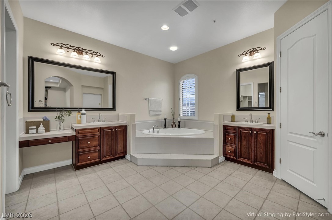 75 Luce Del Sole, Unit 3 Henderson, NV 89011 - Photo 9 of 56 "Virtually Staged" Primary en suite Bathroom