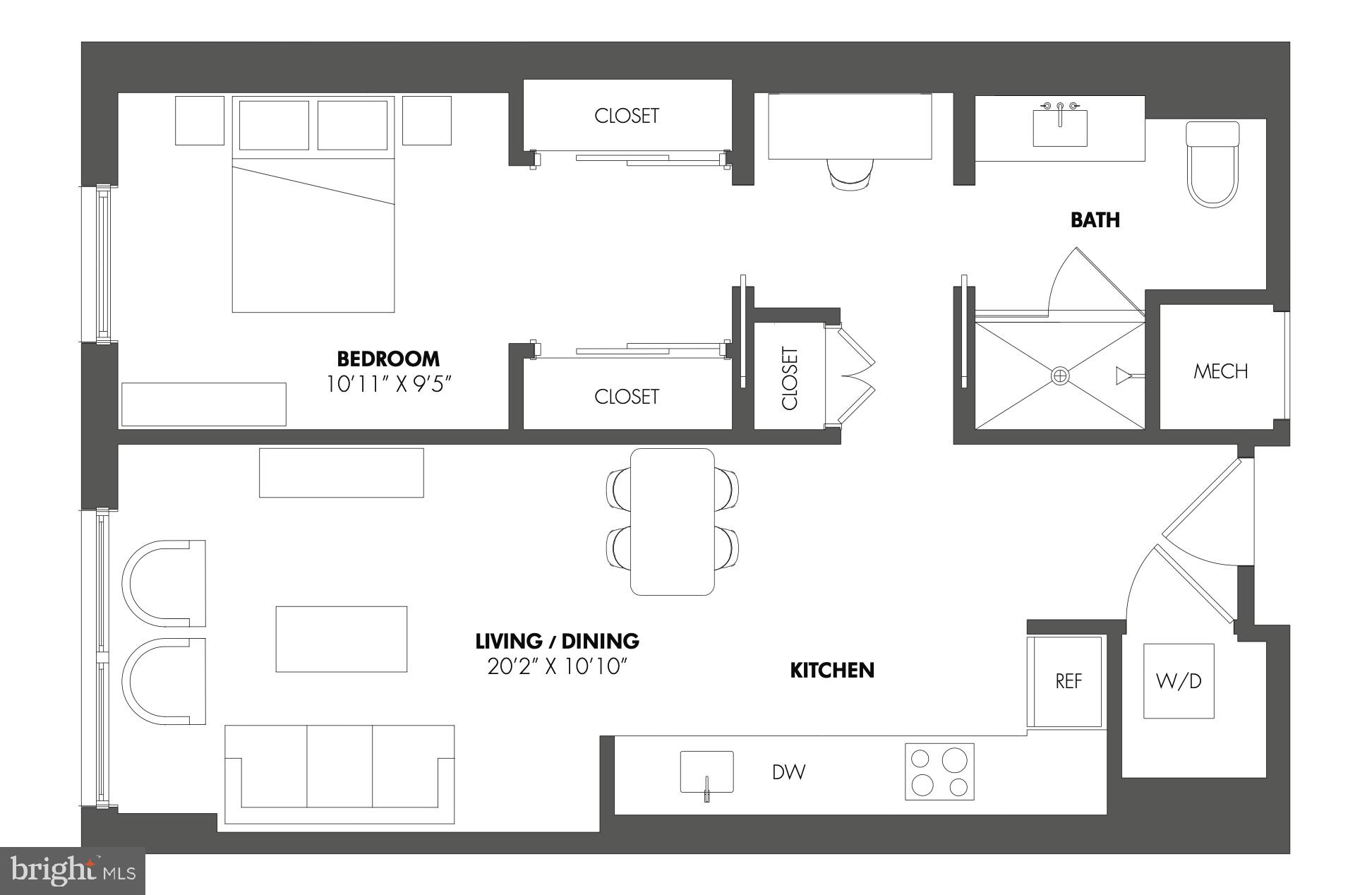 1630 Columbia Road Northwest, Unit 407 Washington, DC 20009 - Photo 22 of 22 Floor plan