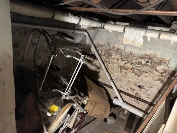 a close up view of walk in closet