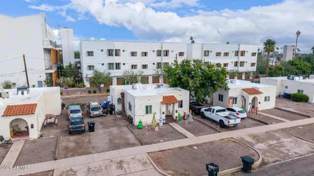 an aerial view of a city