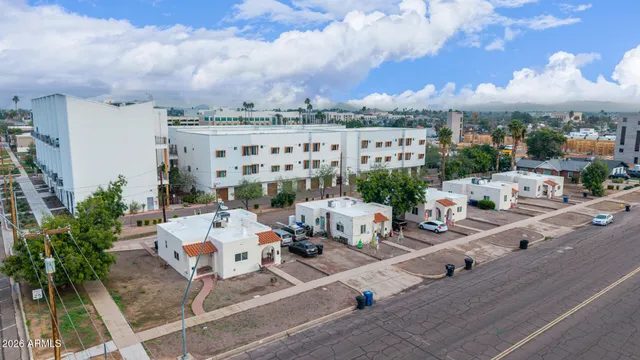 an aerial view of multiple house