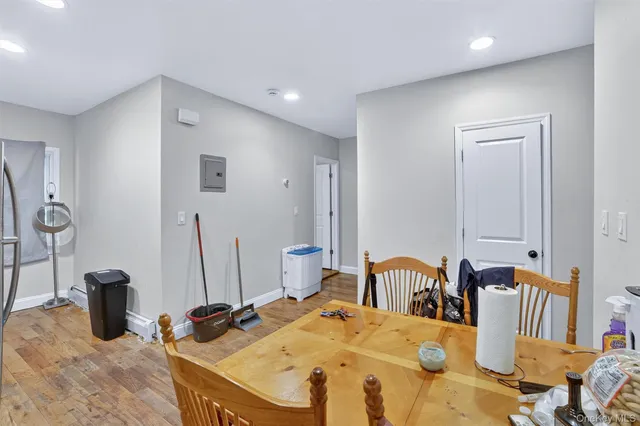 a bedroom with furniture and a bed