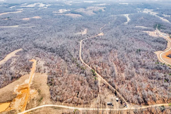 a view of a dry yard with wooden fence