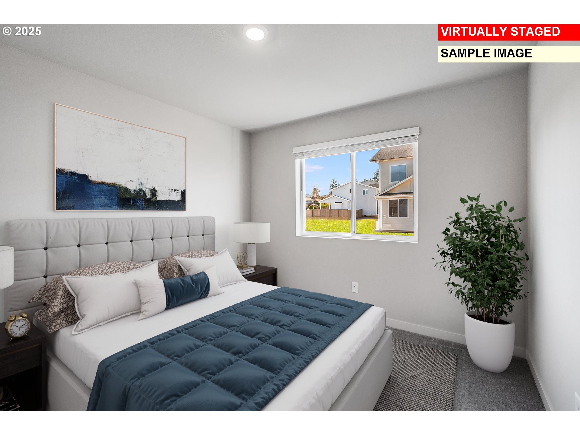 3250 Misty Lane Forest Grove, OR 97116 - Photo 13 of 23 a bedroom with a bed and a potted plant