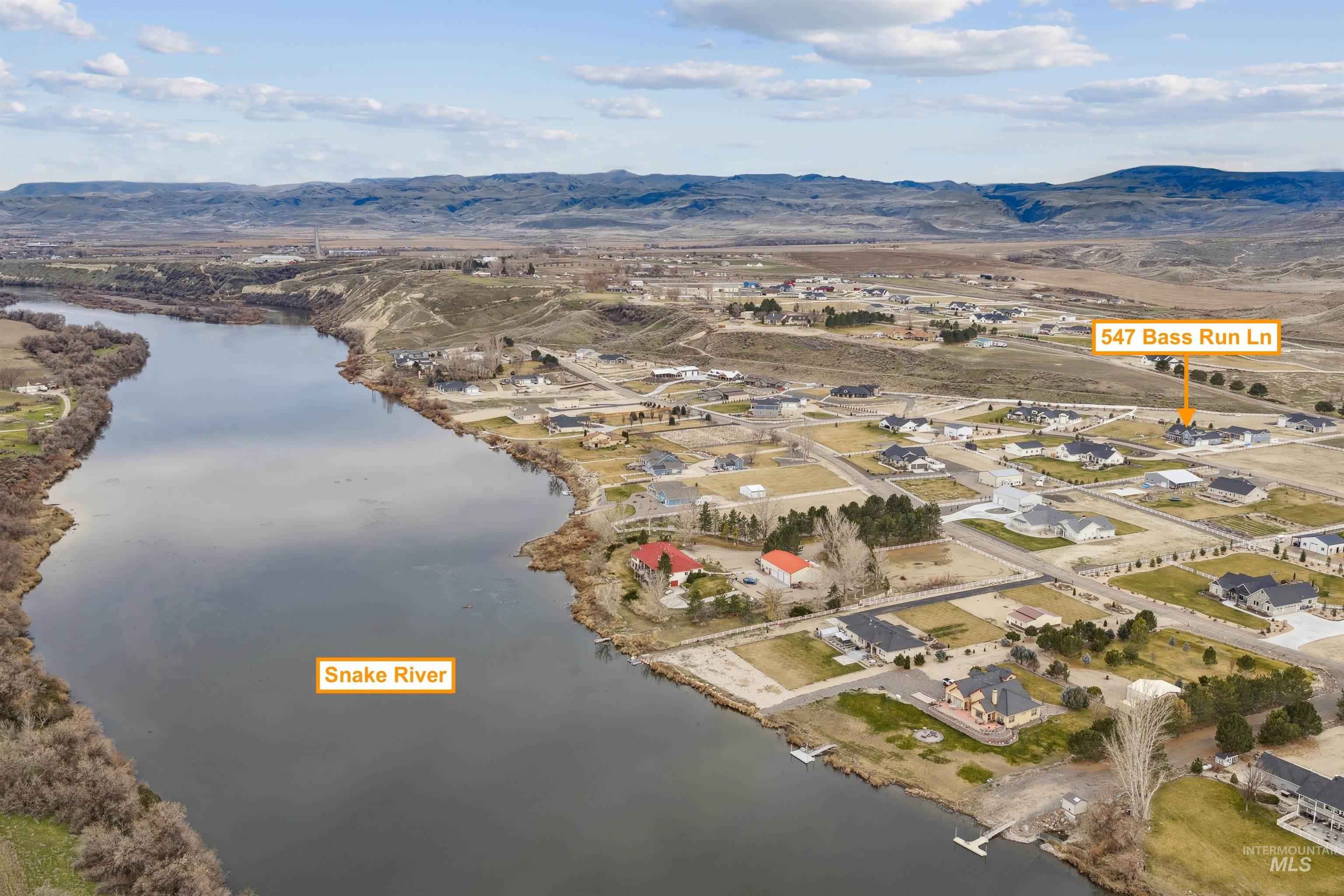 547 Bass Run Lane Marsing, ID 83639 - Photo 44 of 49 Aerial view of a water and mountain view