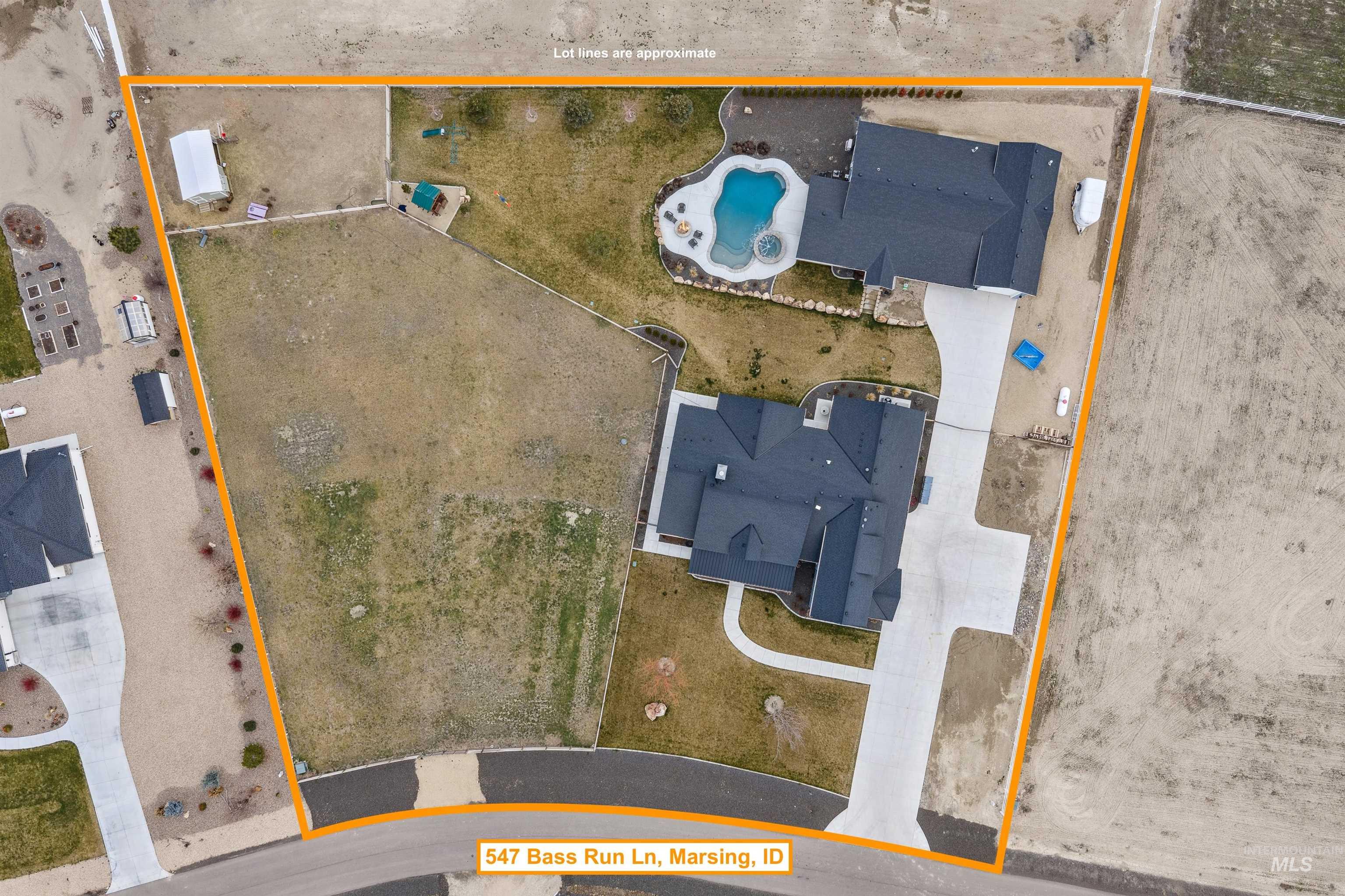 547 Bass Run Lane Marsing, ID 83639 - Photo 5 of 49 Aerial view of property's location with property parcel outlined