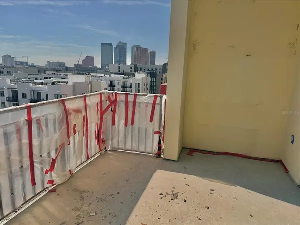 a view of balcony with a street