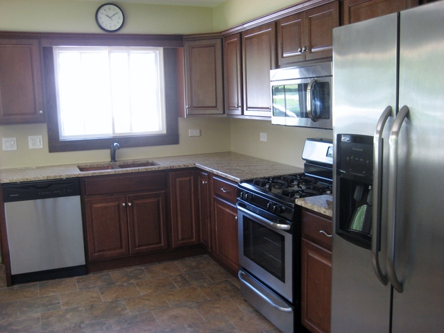 582 Riedy Road Lisle, IL 60532 - Photo 3 of 23 a kitchen with a sink stove and microwave