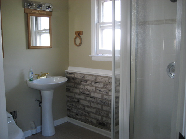 582 Riedy Road Lisle, IL 60532 - Photo 22 of 23 a bathroom with a sink a mirror and a shower