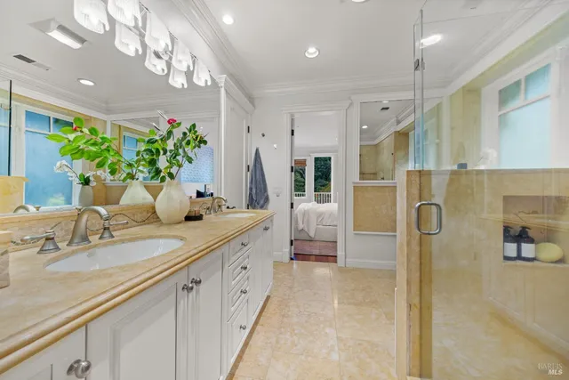 a bathroom with a shower