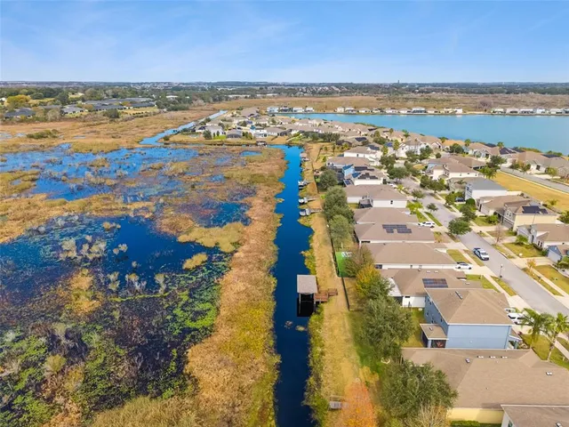 a view of a lake with outdoor space