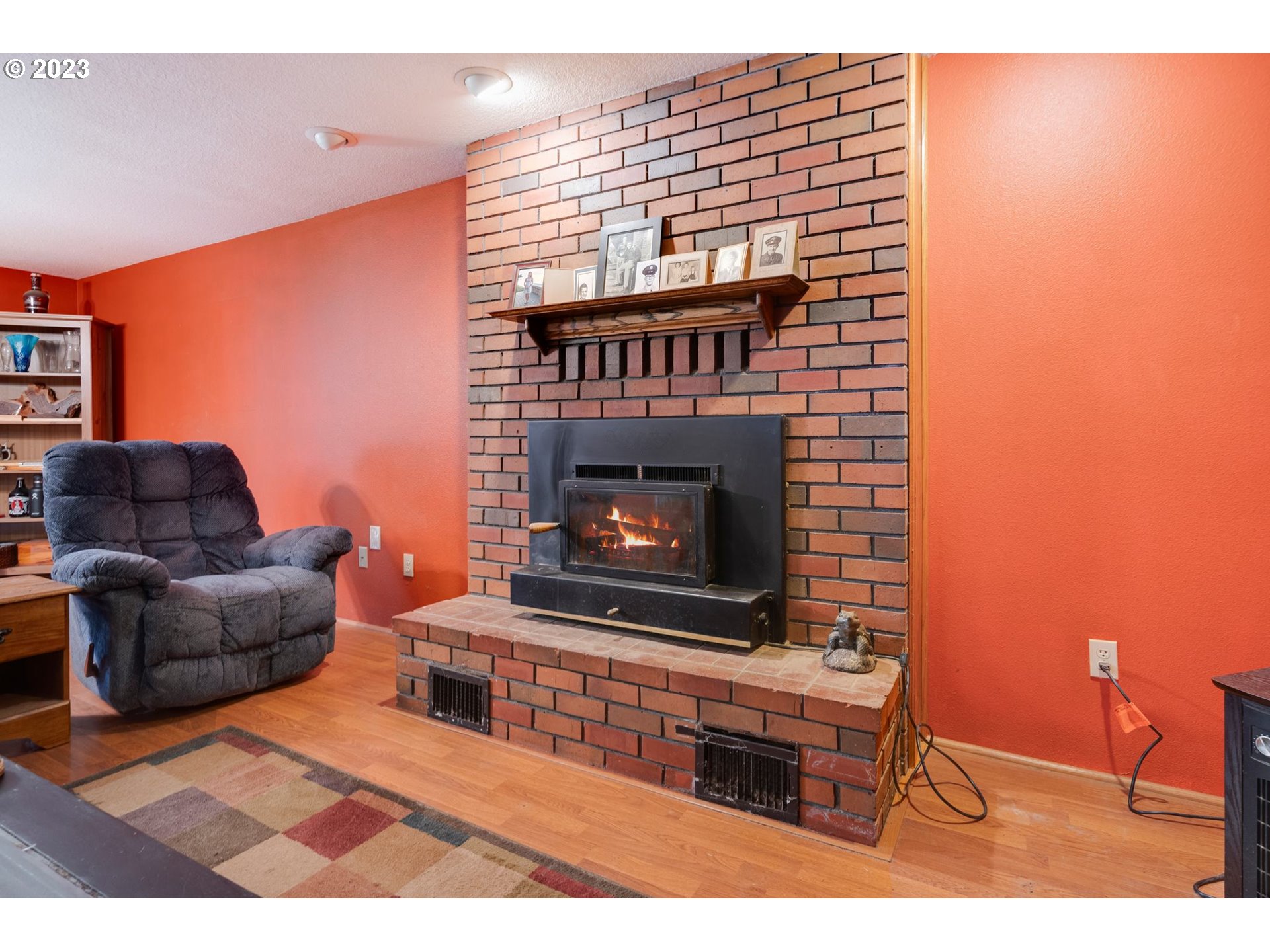 17802 Northeast 219th Street Battle Ground, WA 98604 - Photo 15 of 42 a living room with furniture a fireplace and a flat screen tv