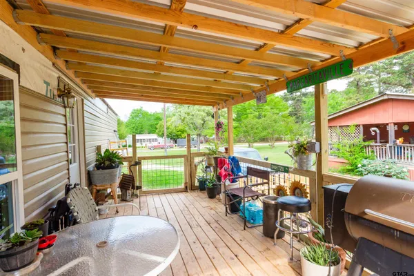 a view of porch with seating space
