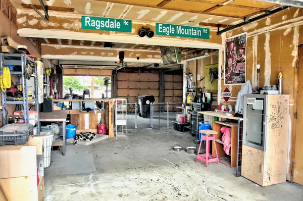 a view of a room with racks