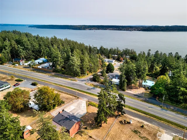 a view of a lake with a mountain