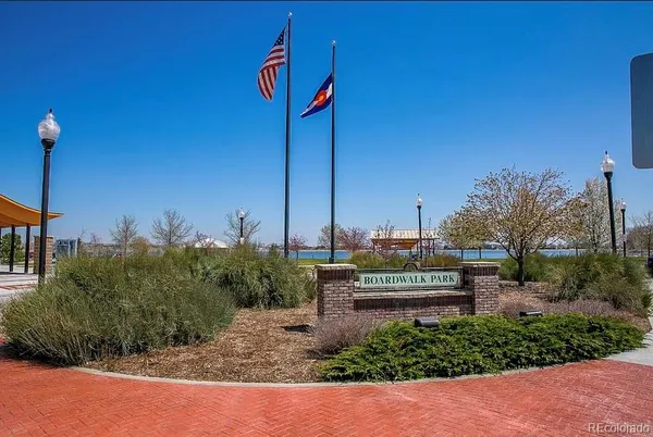 a view of a bench in a garden