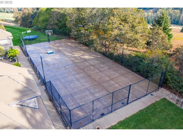 a view of a backyard