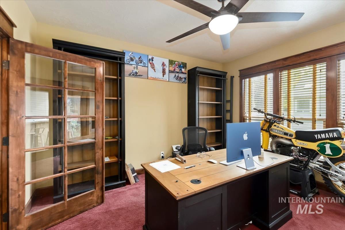 2543 West Divide Creek Street Meridian, ID 83646 - Photo 6 of 49 Office with dark colored carpet and ceiling fan
