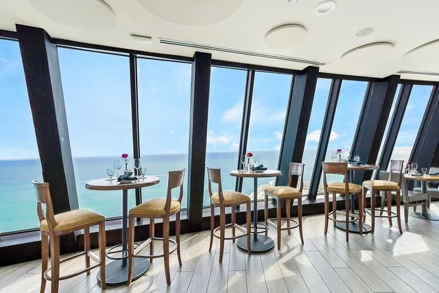 a view of a tall building