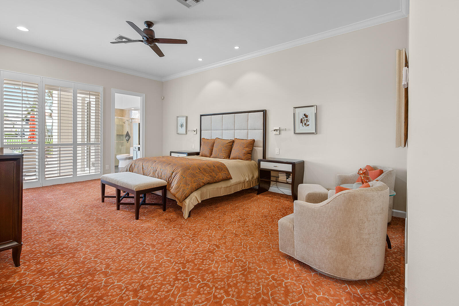 17051 Grand Bay Drive Boca Raton, FL 33496 - Photo 66 of 91 a spacious bedroom with a bed and a couch