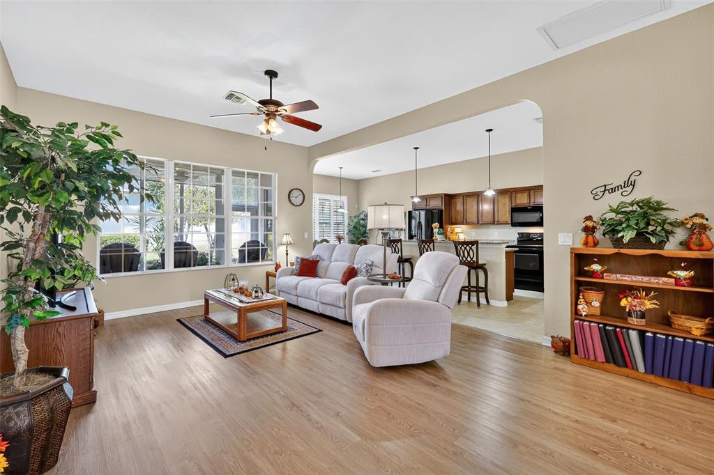 12103 Southeast 176th Loop Summerfield, FL 34491 - Photo 11 of 25 a living room with furniture kitchen view and a potted plant