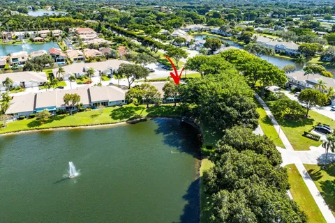 a aerial view of a house with a garden view