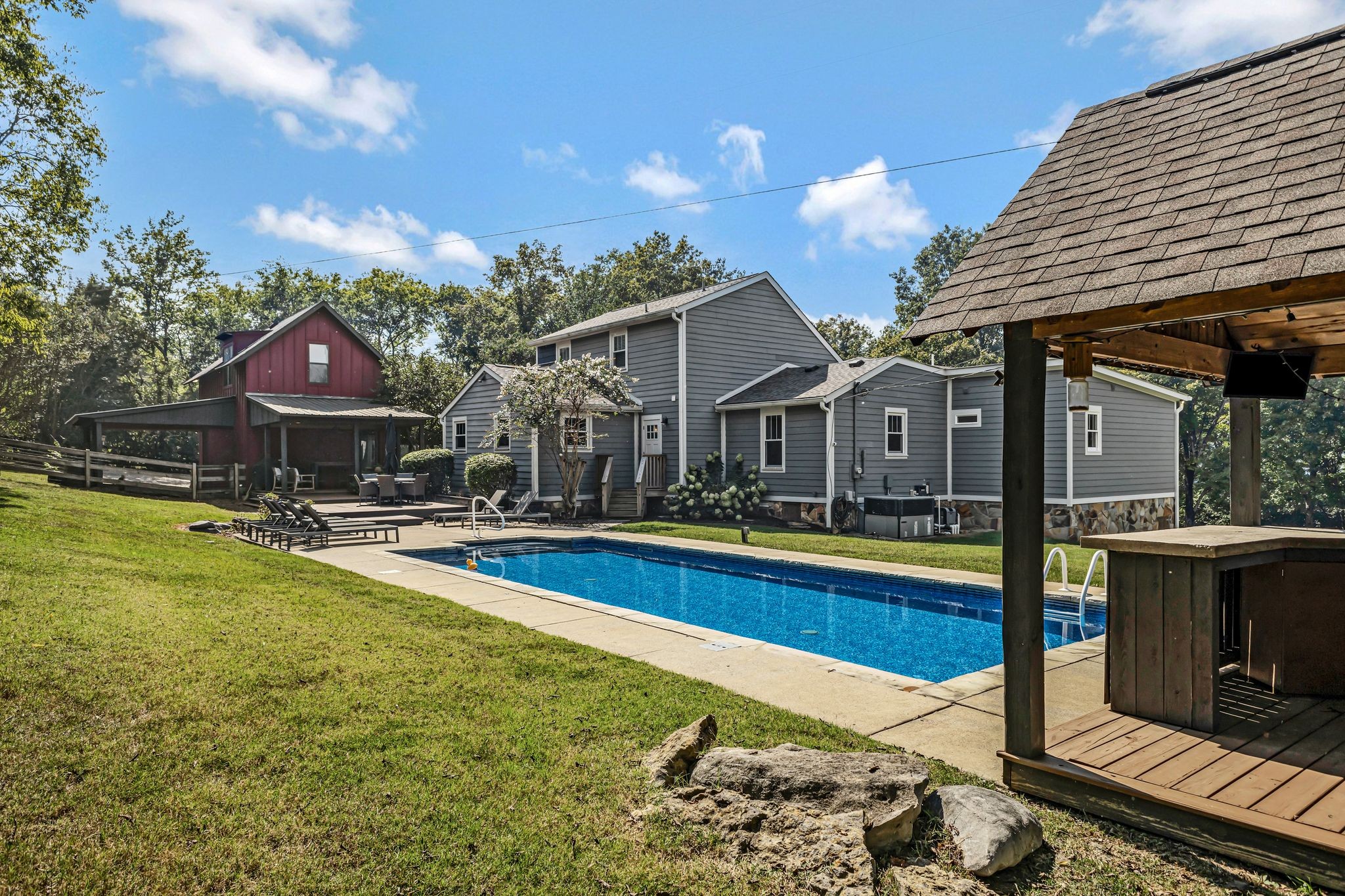 1358 Hunter Road Franklin, TN 37064 - Photo 43 of 47 a view of a house with swimming pool and sitting area