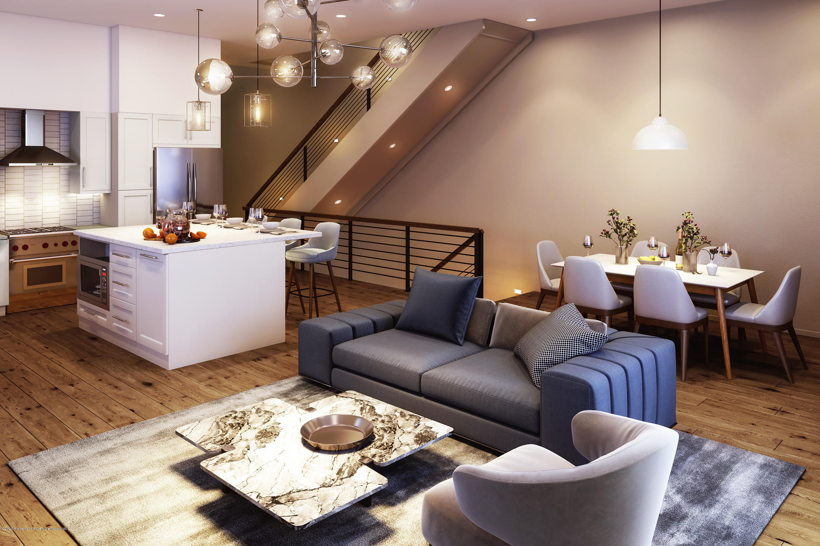 264 Overlook Ridge Carbondale, CO 81623 - Photo 10 of 39 a living room with furniture and a chandelier