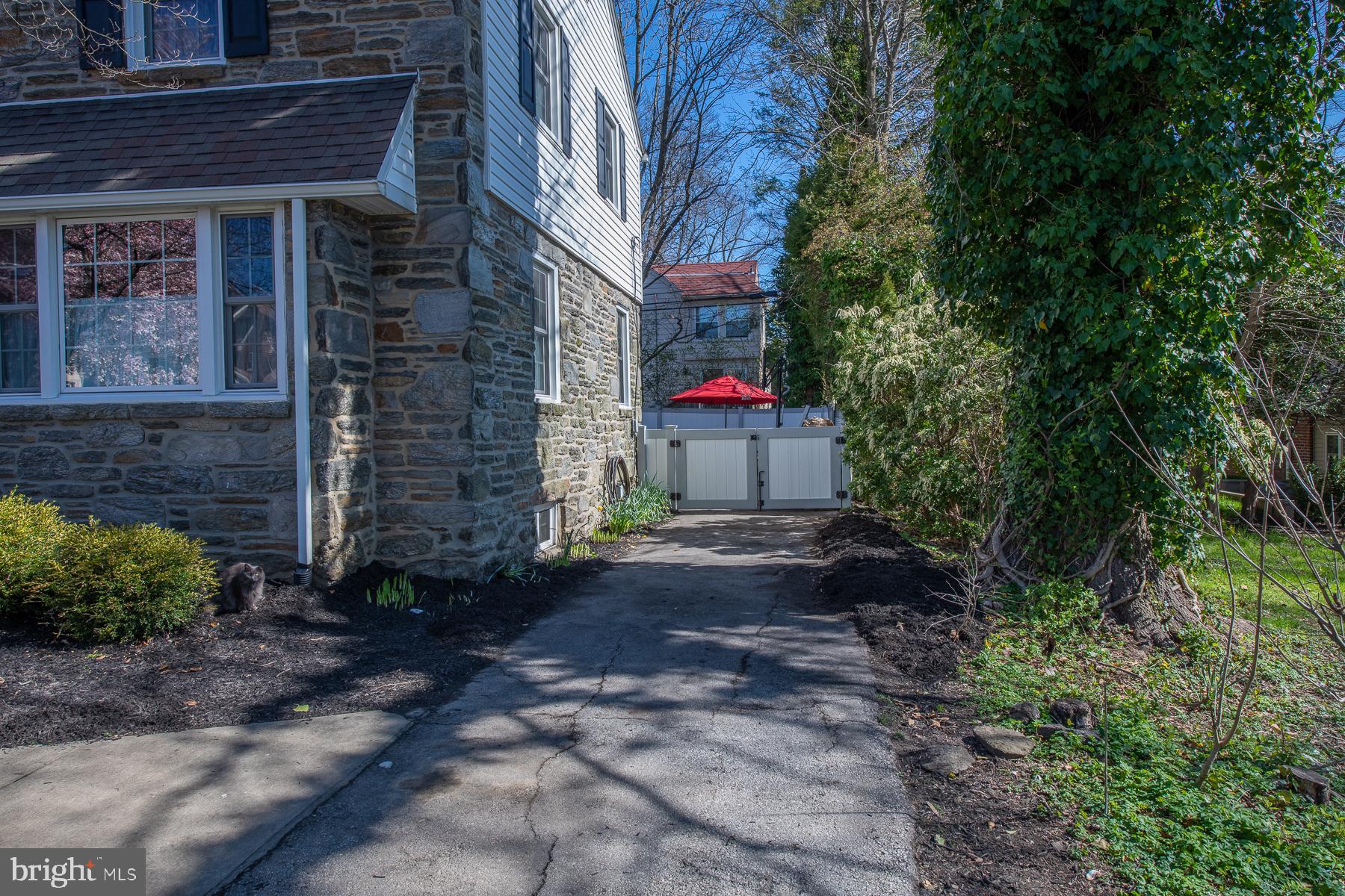 129 Henley Road Wynnewood, PA 19096 - Photo 41 of 43 Gates open to Garage, Terrace & Yard beyond!