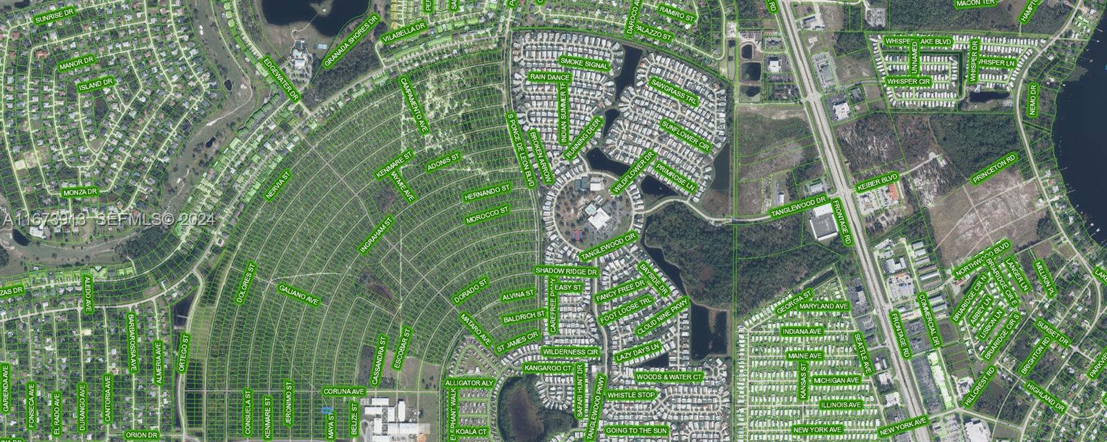 4926 Maya Street Sebring, FL 33872 - Photo 3 of 29 a backyard of a house with large trees and plants