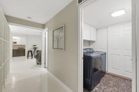 a view of a living room and a bathroom