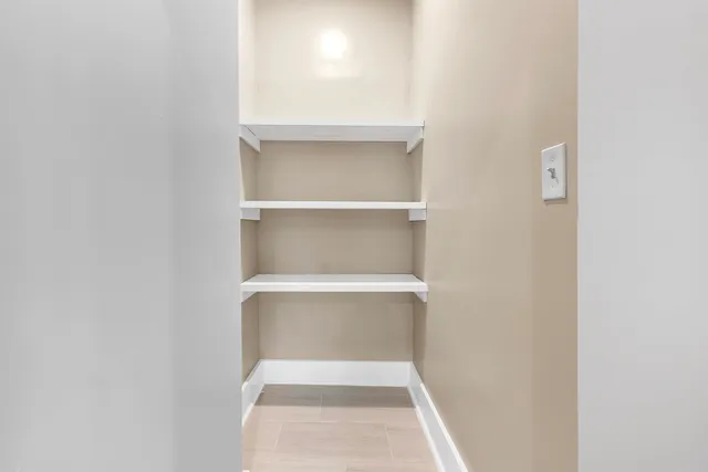 a small space with wooden floor