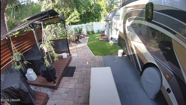 a view of a wooden door