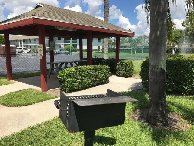 a view of a backyard with garden